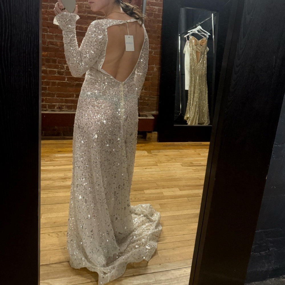 Chosen by Kyha Sequin Long Sleeve Wedding Dress - Picture 3 of 10